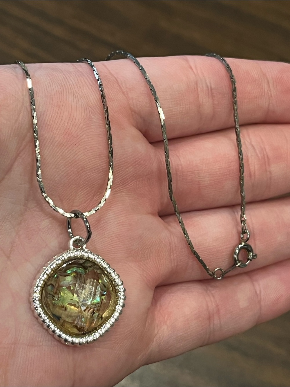 Vintage Napier Faux Abalone Silver Tone Necklace